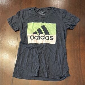 Adidas Navy Tee with Lime Graphic